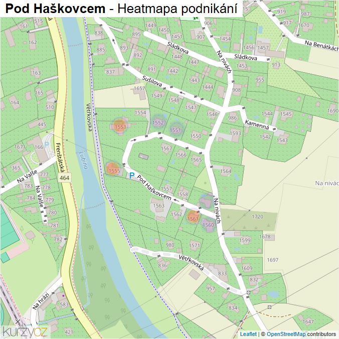 Mapa Pod Haškovcem - Firmy v ulici.