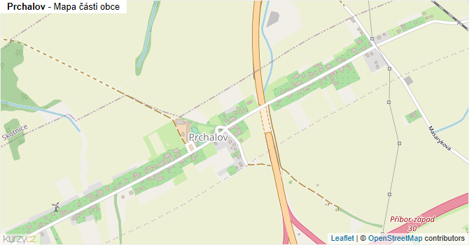 Prchalov - mapa části obce