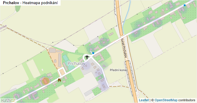 Prchalov - mapa podnikání
