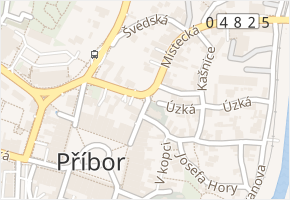 Příbor v obci Příbor - mapa části obce