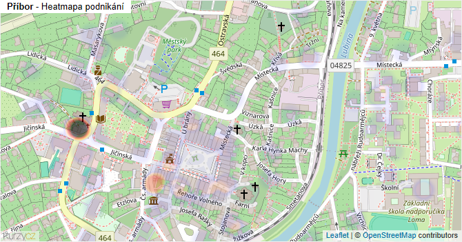 Příbor - mapa podnikání