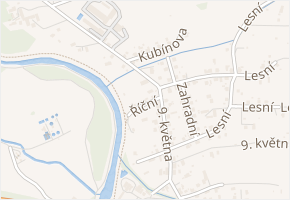 Říční v obci Příbor - mapa ulice
