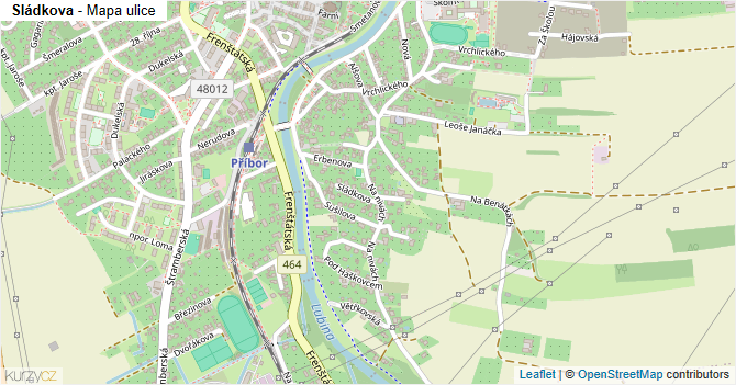 Sládkova - mapa ulice