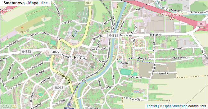 Smetanova - mapa ulice