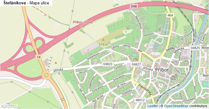 Štefánikova - mapa ulice