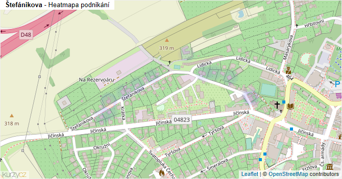 Štefánikova - mapa podnikání