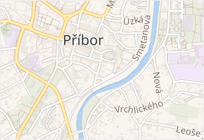 Stojanova v obci Příbor - mapa ulice