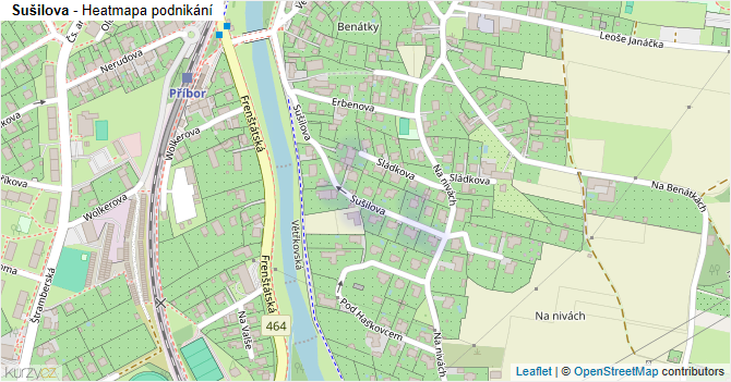 Sušilova - mapa podnikání