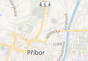 Švédská v obci Příbor - mapa ulice