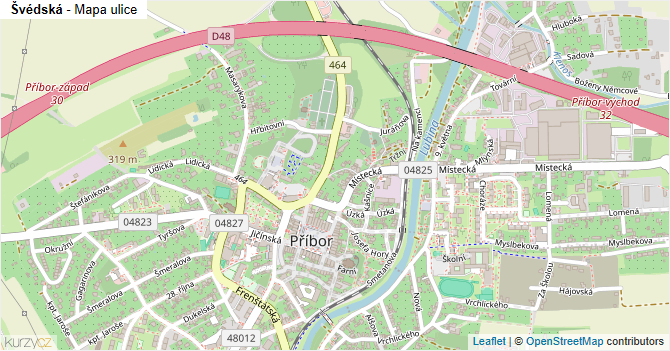 Švédská - mapa ulice