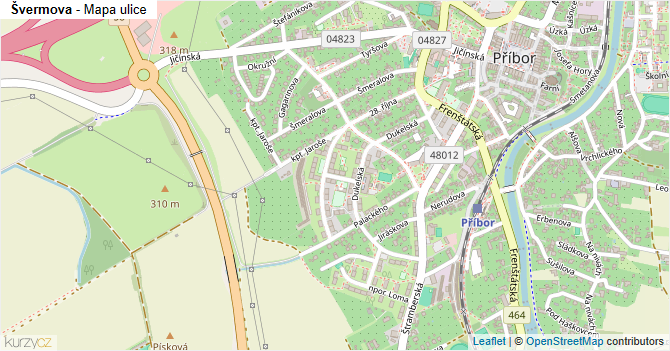 Švermova - mapa ulice