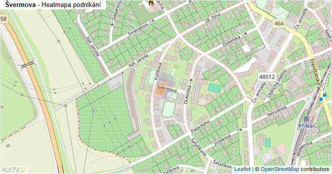 Švermova - mapa podnikání