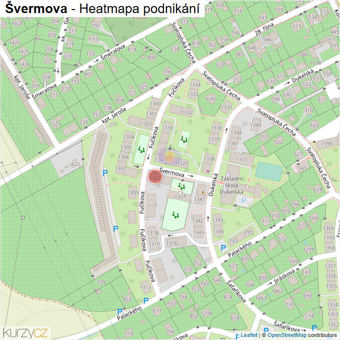 Mapa Švermova - Firmy v ulici.
