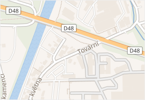 Tovární v obci Příbor - mapa ulice