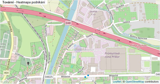 Tovární - mapa podnikání