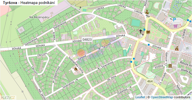 Tyršova - mapa podnikání