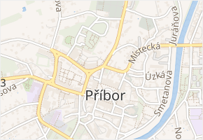 U brány v obci Příbor - mapa ulice