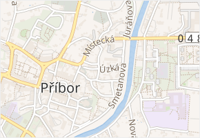 Úzká v obci Příbor - mapa ulice