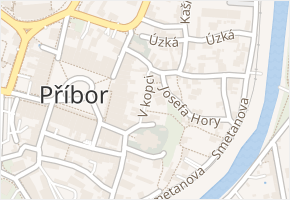 V kopci v obci Příbor - mapa ulice