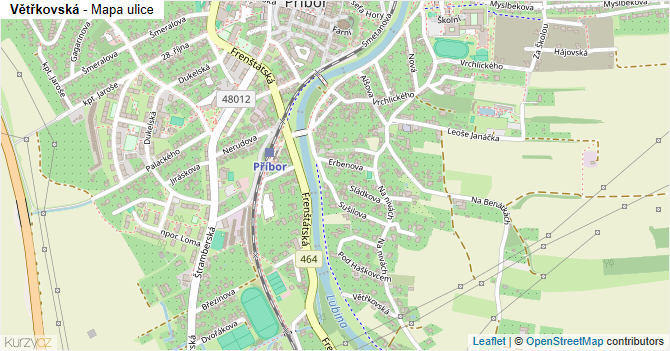 Větřkovská - mapa ulice