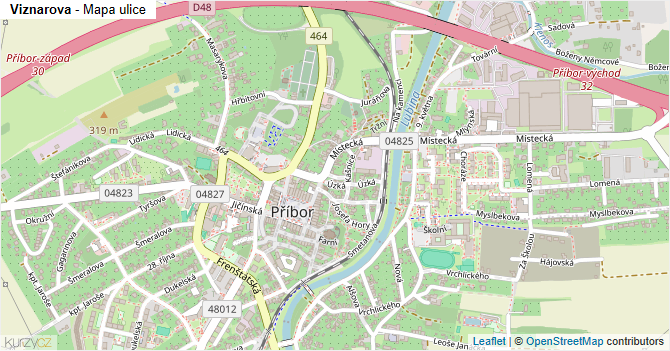 Viznarova - mapa ulice
