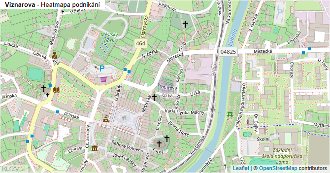 Viznarova - mapa podnikání
