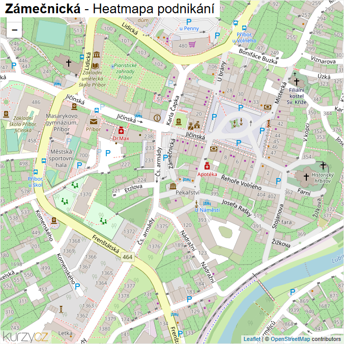 Mapa Zámečnická - Firmy v ulici.