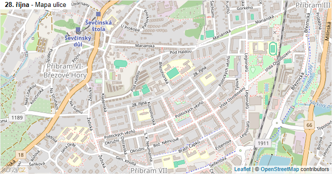28. října - mapa ulice