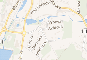 Akátová v obci Příbram - mapa ulice
