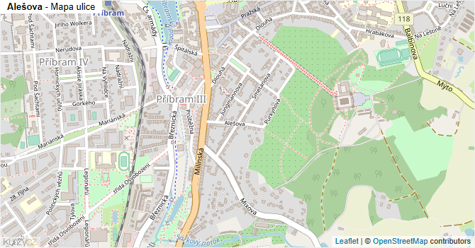 Alešova - mapa ulice