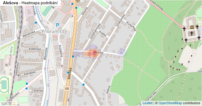 Alešova - mapa podnikání