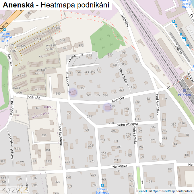 Mapa Anenská - Firmy v ulici.