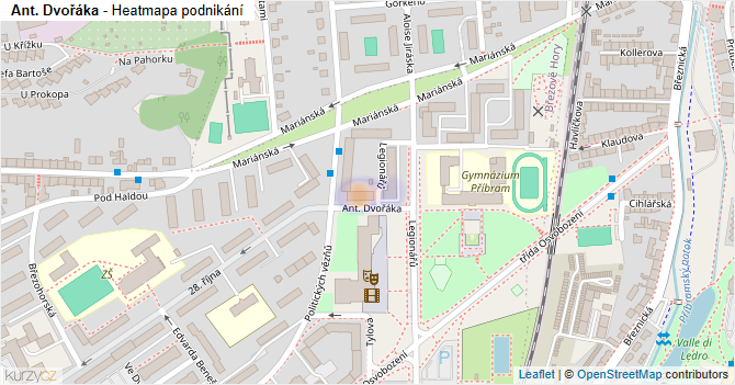 Ant. Dvořáka - mapa podnikání
