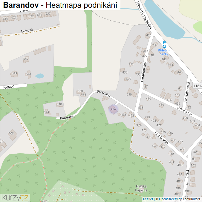 Mapa Barandov - Firmy v ulici.