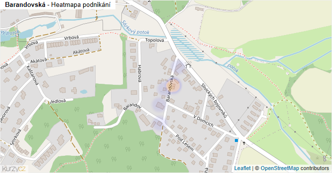 Barandovská - mapa podnikání