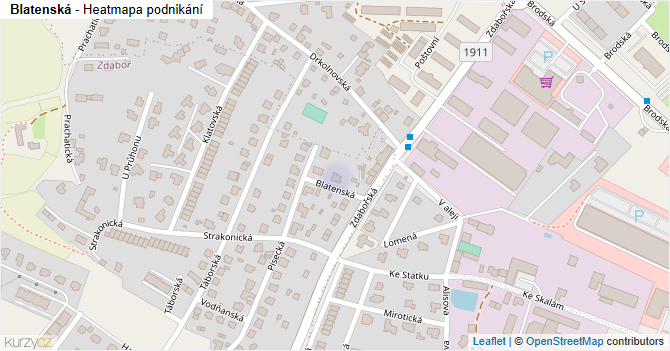 Blatenská - mapa podnikání