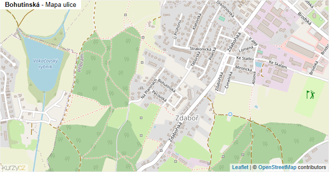 Bohutínská - mapa ulice