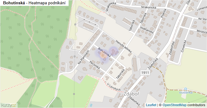 Bohutínská - mapa podnikání