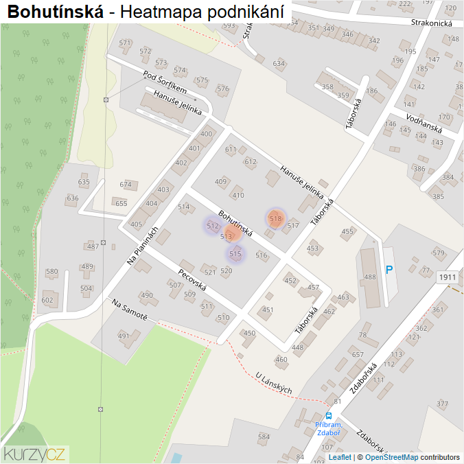 Mapa Bohutínská - Firmy v ulici.