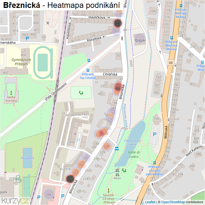 Mapa Březnická - Firmy v ulici.