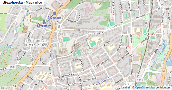 Březohorská - mapa ulice