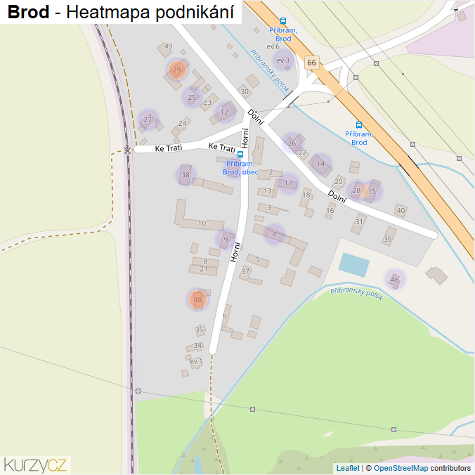 Mapa Brod - Firmy v části obce.