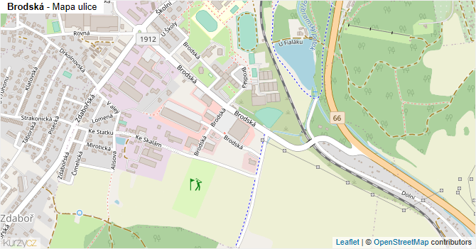 Brodská - mapa ulice