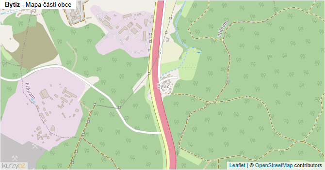 Bytíz - mapa části obce