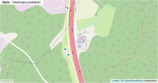 Bytíz - mapa podnikání