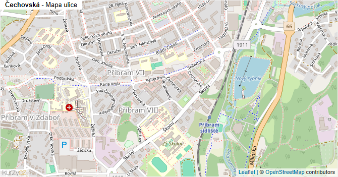 Čechovská - mapa ulice