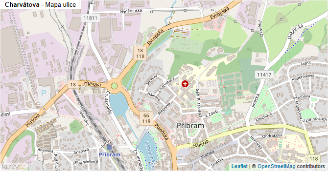 Charvátova - mapa ulice