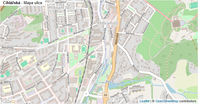 Cihlářská - mapa ulice