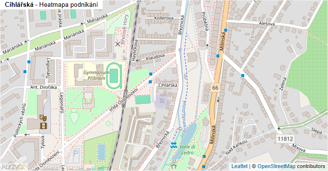 Cihlářská - mapa podnikání