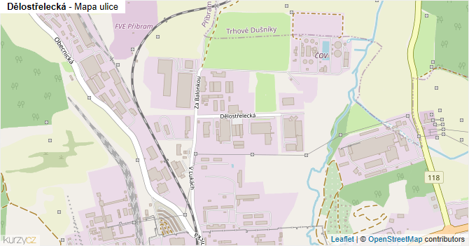 Dělostřelecká - mapa ulice